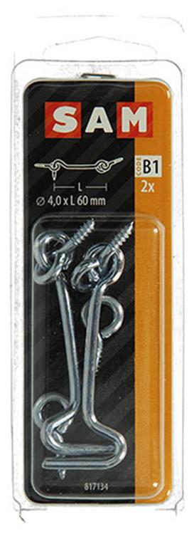 Mack 1017848 - windhaak staal verzinkt 2 st 4,0 x 60 mm | 10 stuks