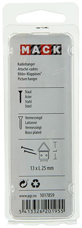 Mack 1017859 - kaderhanger staal vermessingd 5 st 13 x 25 mm | 10 stuks