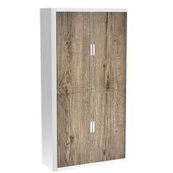 Roldeurkast paperflow hout bruin, wit