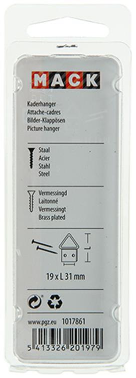 Mack 1017861 - kaderhanger staal vermessingd 4 st 19 x 31 mm | 10 stuks