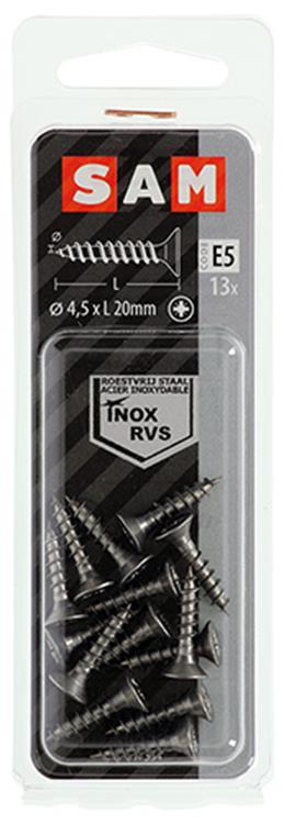 Mack 1019746 - spaanplaatschroef vz kop rvs 13 st 4,5 x 20 mm | 10 stuks