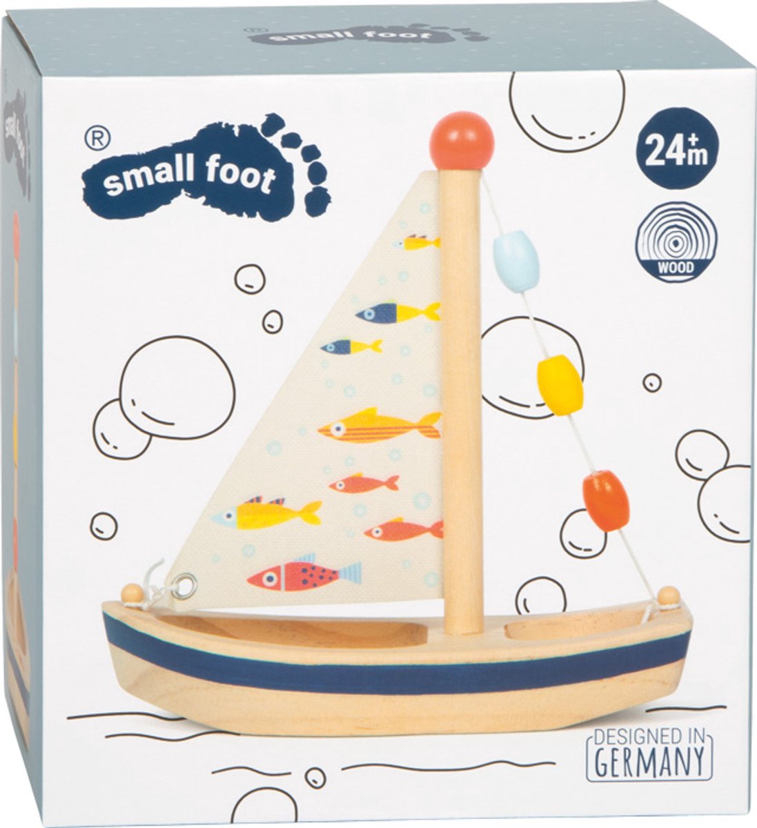 Small foot - houten zeilboot grote oceaan