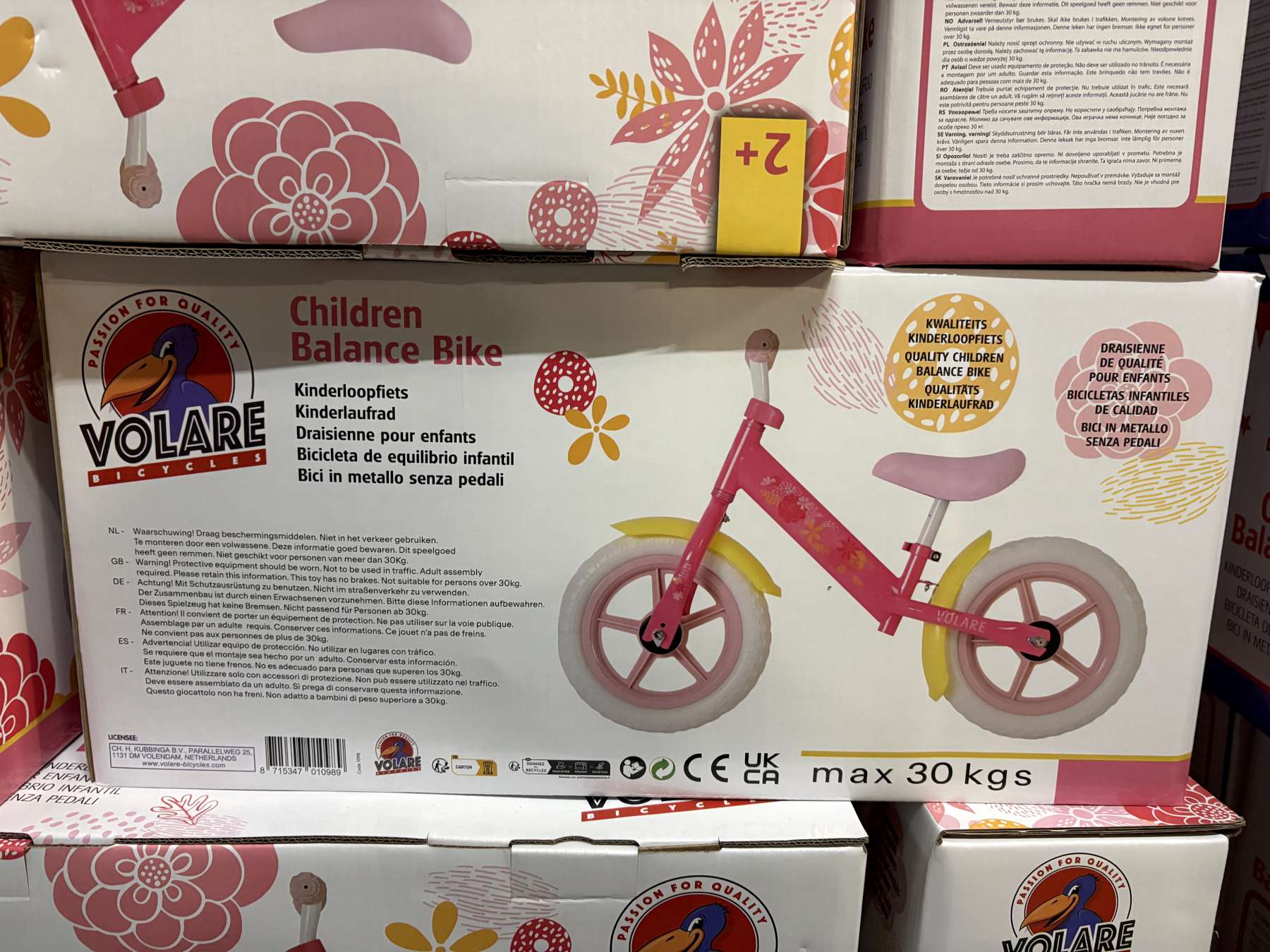 Volare loopfiets - roze