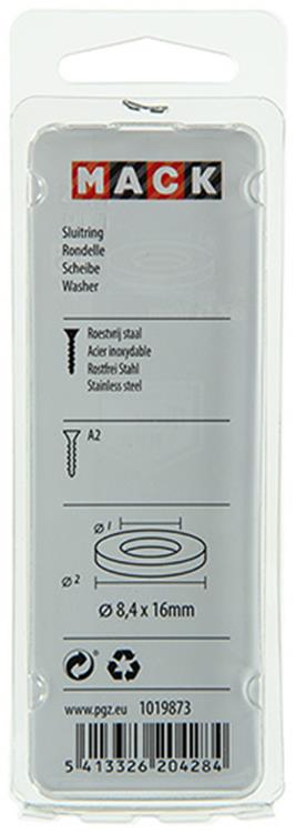 Mack 1019873 - sluitring inox a2 14 st m8 | 10 stuks