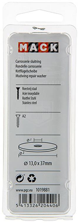 Mack 1019881 - carrosserie sluitring inox a2 2 st 13,0x37 | 10 stuks