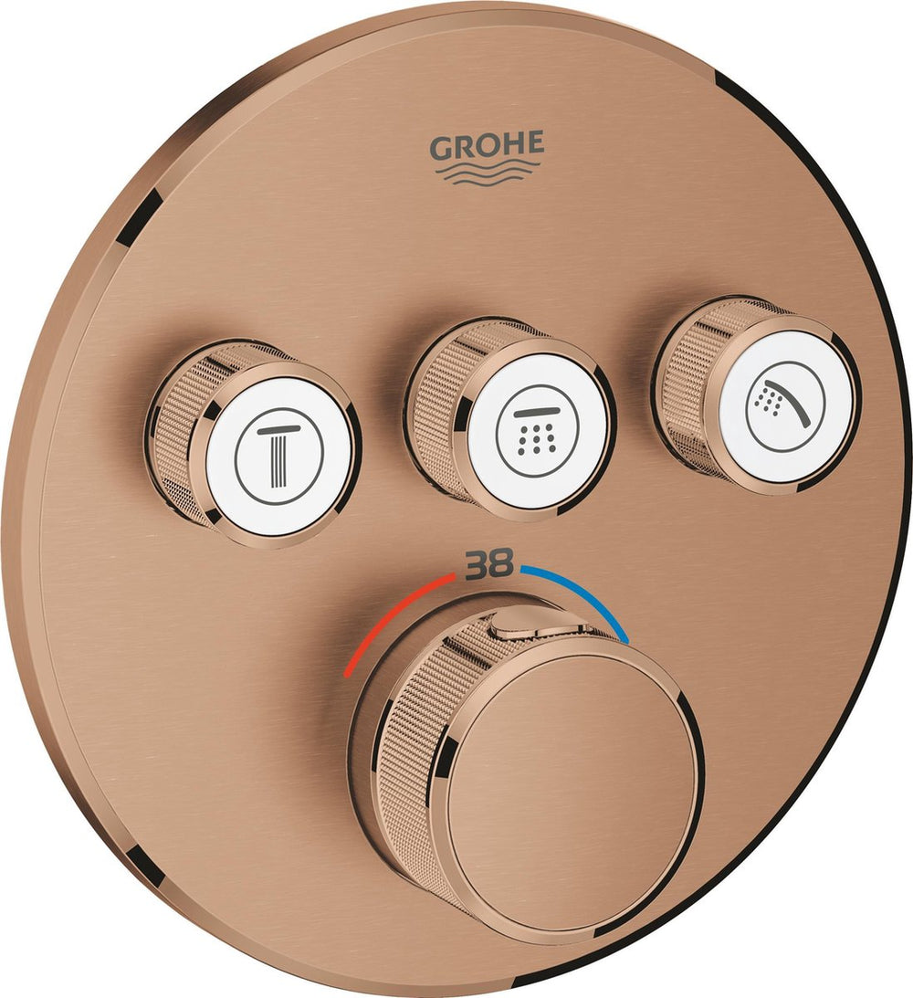 Grohe grohtherm inbouw smartcontrol douche- of badthermostaat - 3 knoppen - brushed warm sunset (mat brons) - 29121dl0