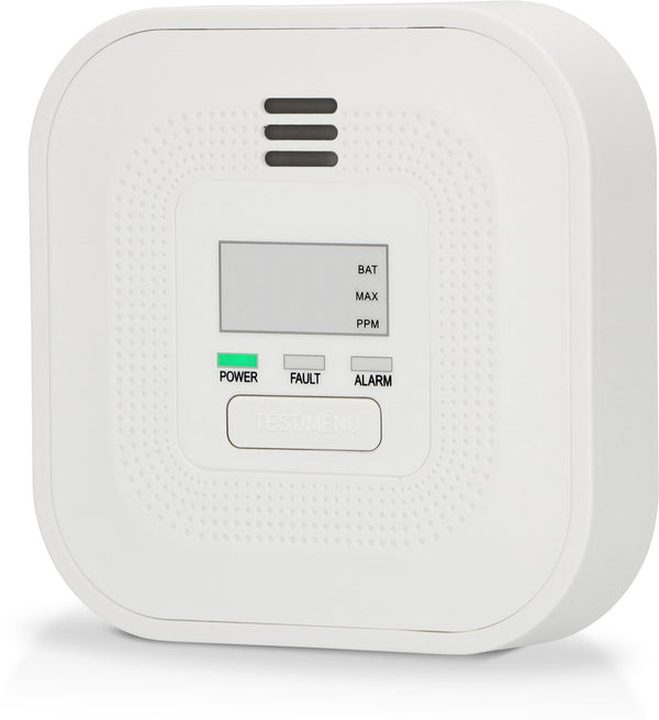 Alecto coa4010 koolmonoxidemelder met 10 jaar sensor en display - voldoet aan europese norm en50291 - wit