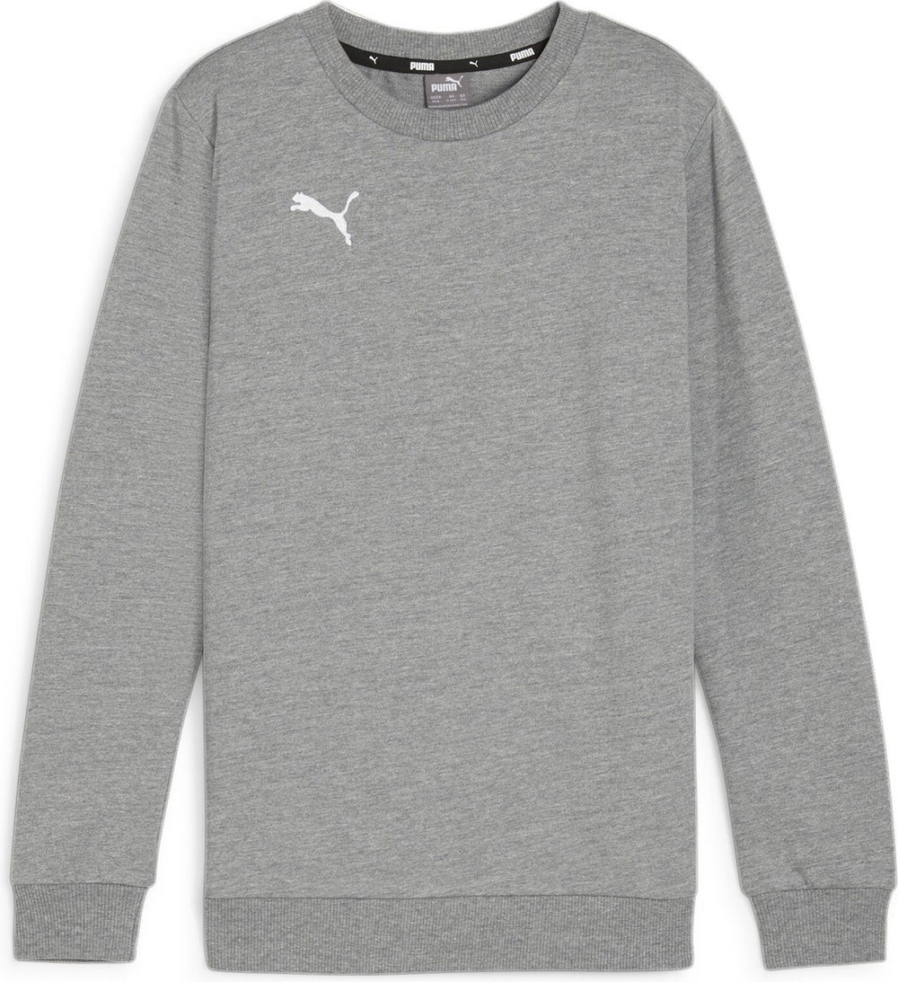 Puma teamgoal casuals crew neck sweat jr jongens sporttrui - medium gray heather- white