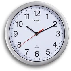 Radiogestuurde wandklok maul maulrun zilver, wit