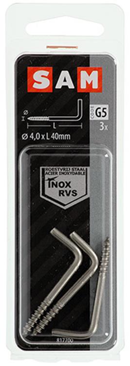 Mack 1019900 - schroefduim roestvrijstaal 3 st 4,0x40 mm | 10 stuks