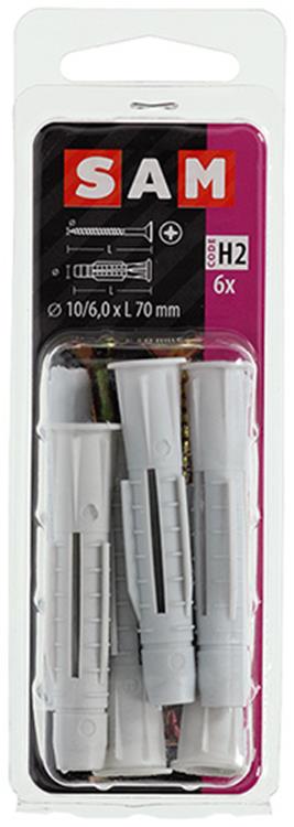 Mack 1017905 - universeelplug + schroef polyeth6 st 10mm 6,0x70mm | 5 stuks