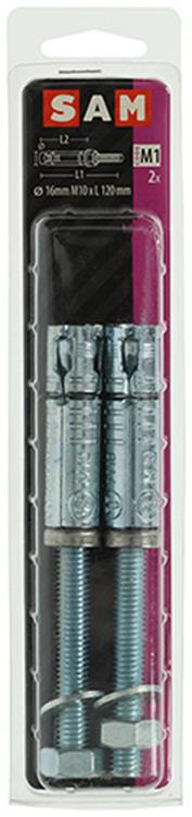 Mack 1019944 - keilbout met draadst. verzinkt2 st m10 x 120mm | 5 stuks