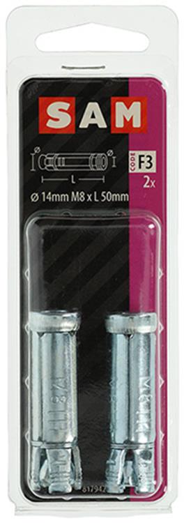 Mack 1019956 - keilbouthuls verzinkt 2 st m8 x 50 mm | 10 stuks