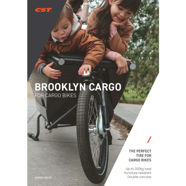 Cst buitenband brooklyn pro cargo 26 x 2.15 55-559 - zwart met reflectie