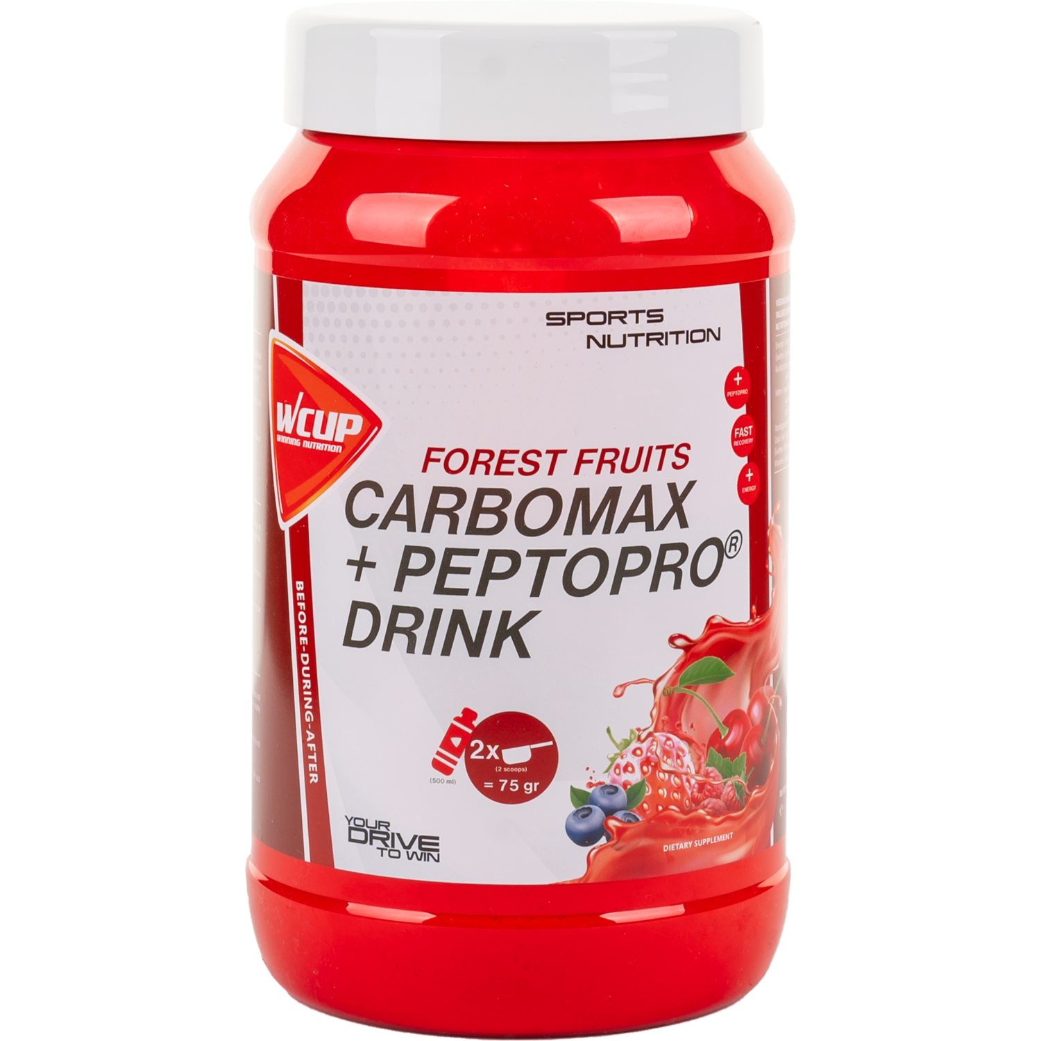 Wcup - carbomax peptopro drink bosvruchten vruchten 900 gram