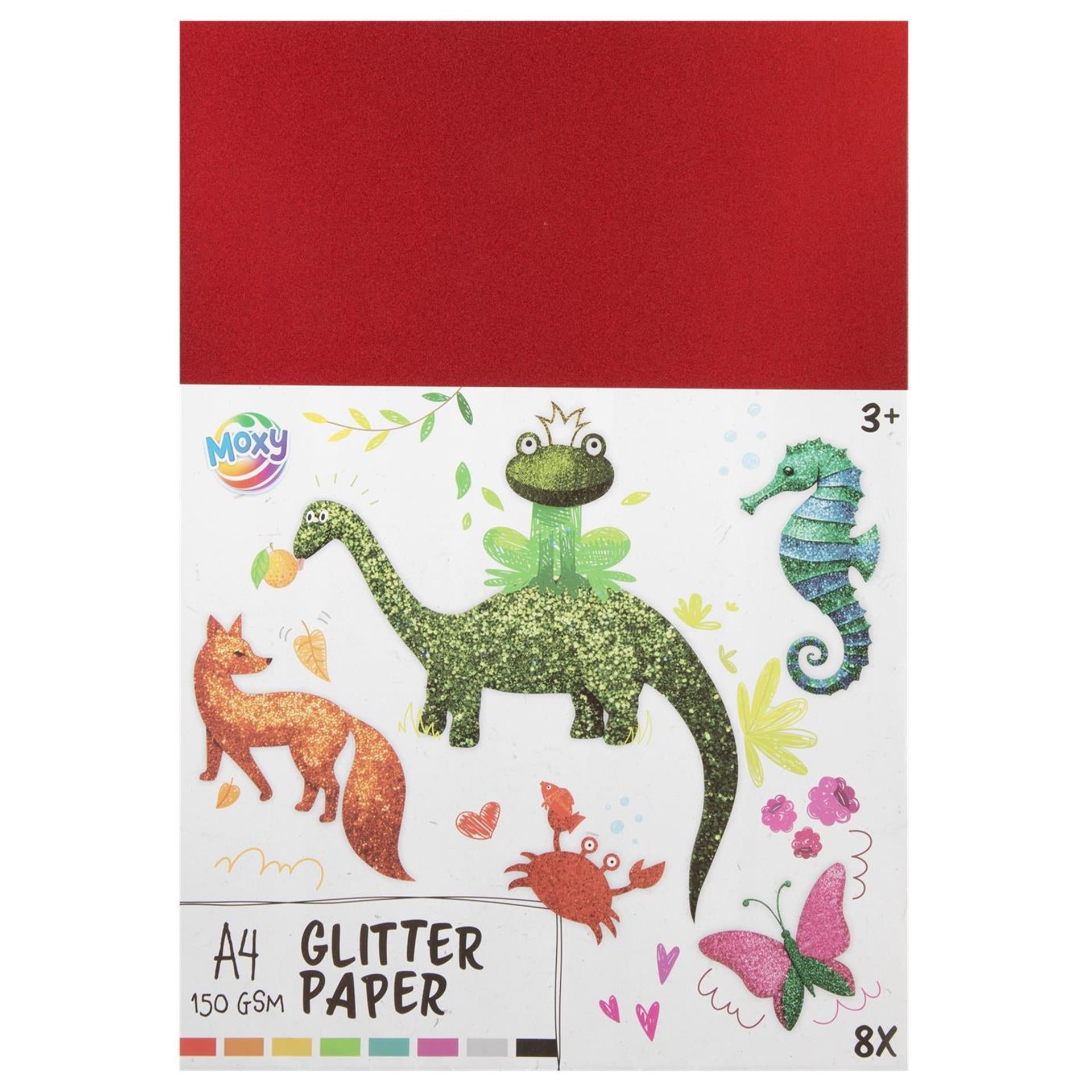 Moxy glitter papier a4 8 vel 150 gram
