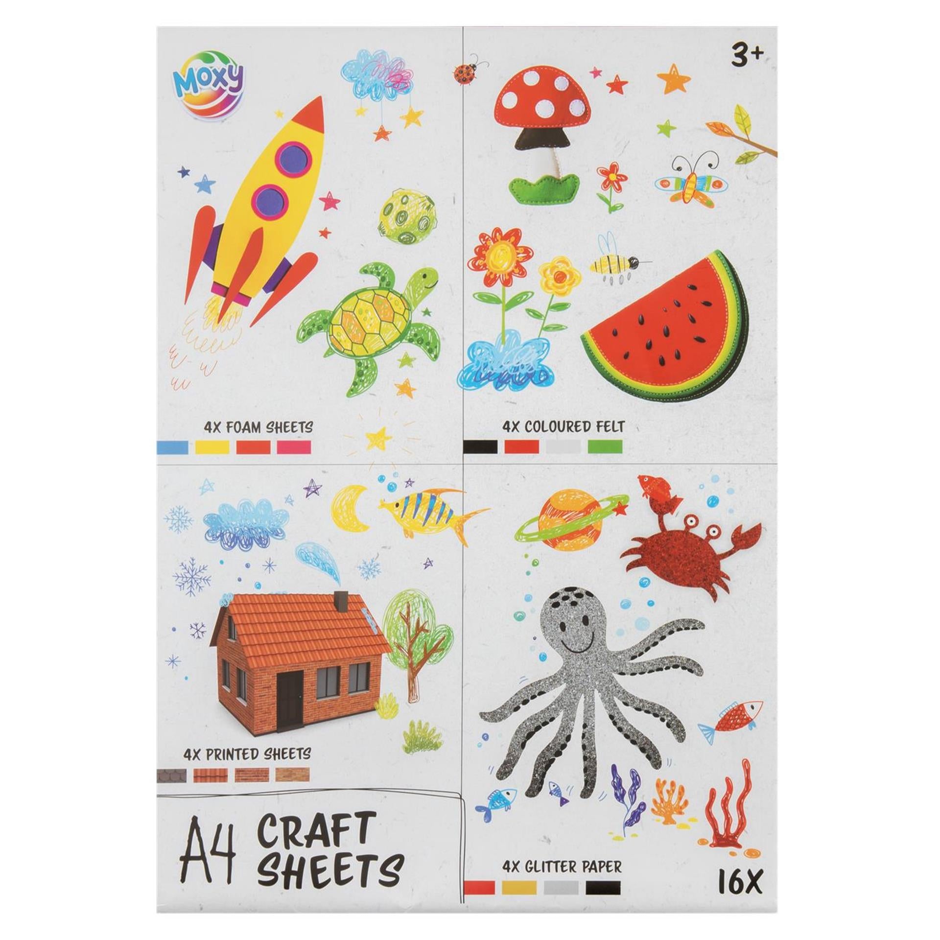 Creatieve knutselgroep knutselpapierset, 16dlg.
