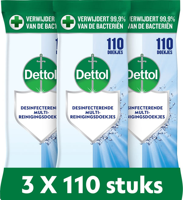 Dettol doekjes cleanser 110st - 3 stuks - voordeelverpakking