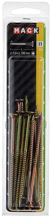 Mack 1018027 - spaanplschr.vzkop-zelfb. geelverz. 16 st 5,0 x 100 mm | 5 stuks