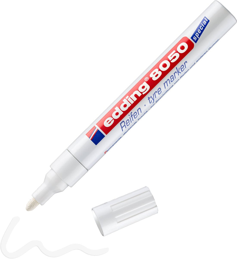 Edding 8050 1 bandenmarker blister - wit - 2-4mm