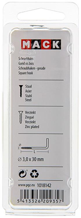 Mack 1018142 - schroefduim staal verzinkt 50 st 3,0 x 30 mm | 5 stuks