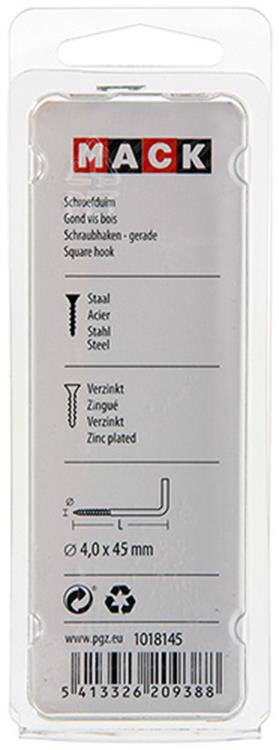 Mack 1018145 - schroefduim staal verzinkt 26 st 4,0 x 45 mm | 5 stuks