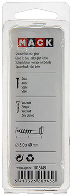 Mack 1018149 - schroefduim met gleuf verzinkt18 st 5,0 x 40 mm | 5 stuks