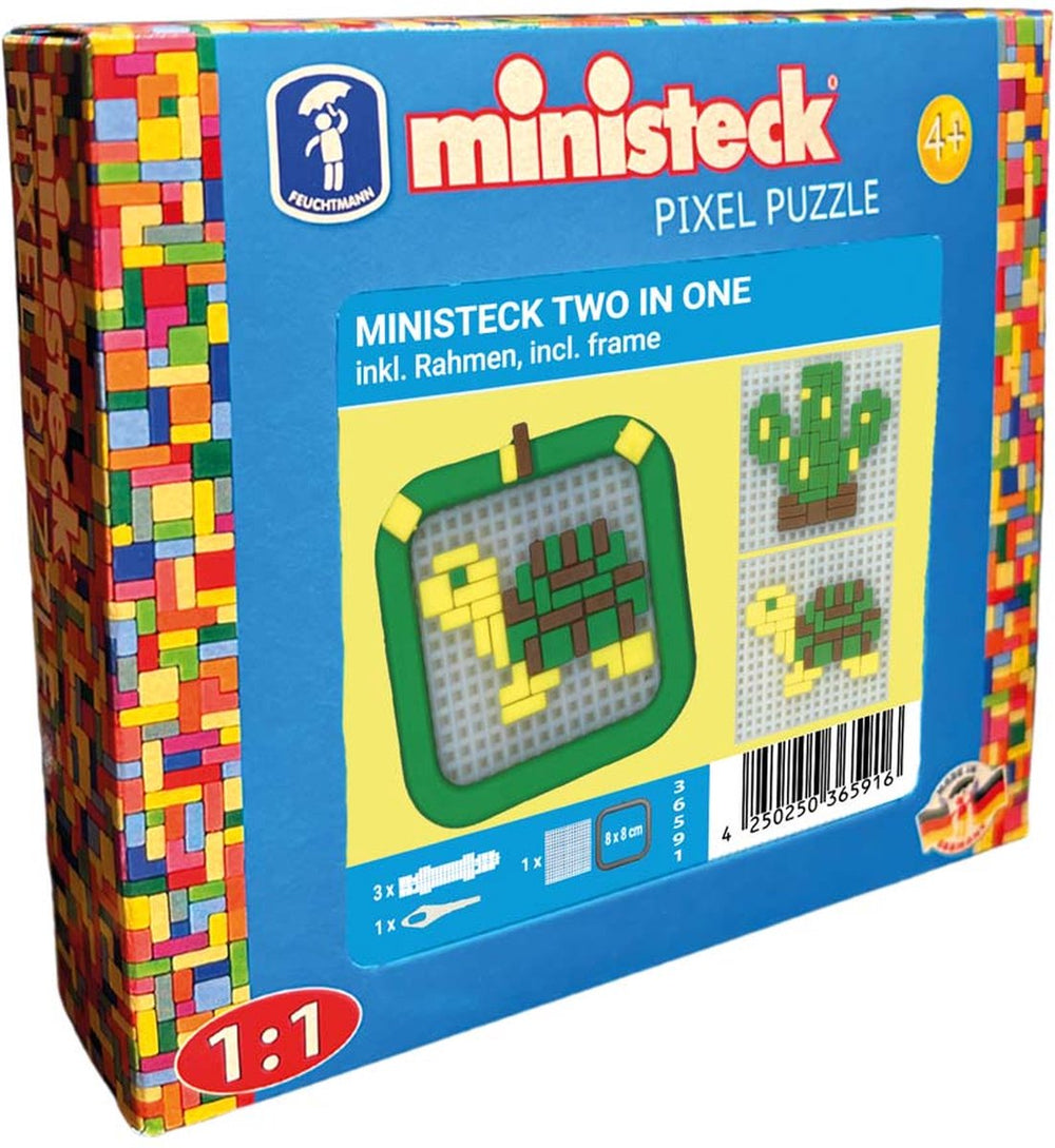 Ministeck mozaïek speelgoed mini frames schildpad cactus kleine doos.