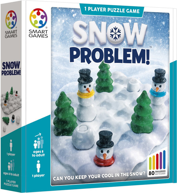 Smartgames snow problem - logisch denkspel - 80 coole uitdagingen - sneeuwmannen - breinbreker - solospel - vanaf 8 jaar