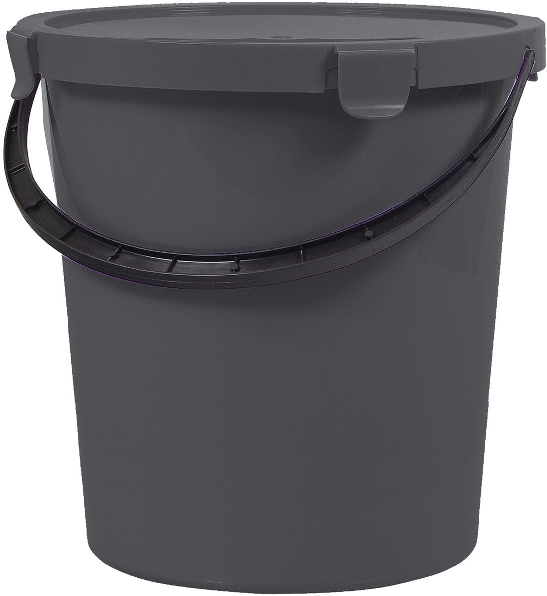 Plast team berry 5l emmer met deksel en handvat, donkergrijs