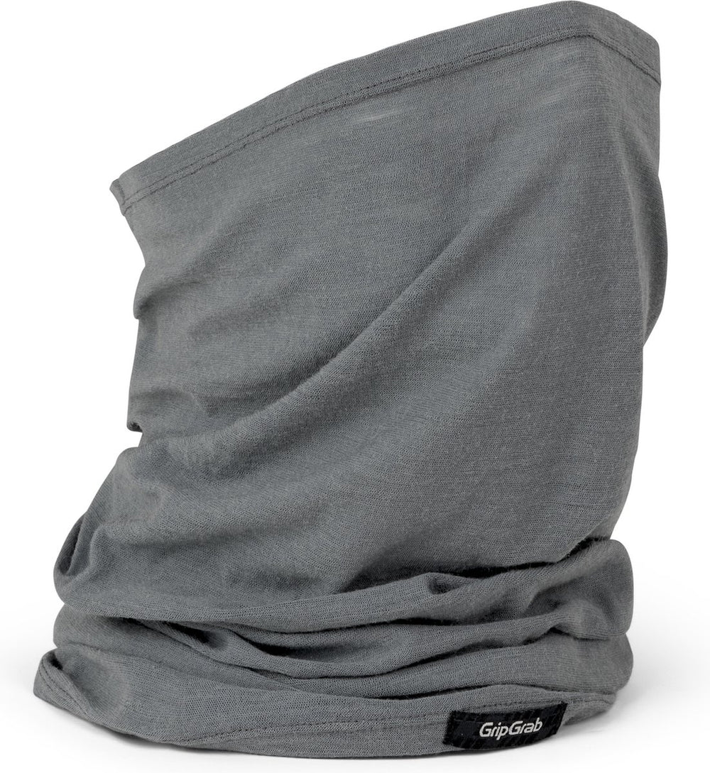 Gripgrab - multifunctional merino wol nekwarmer wielersport fiets loop sjaal tube halswarmer - grijs - unisex - maat one size