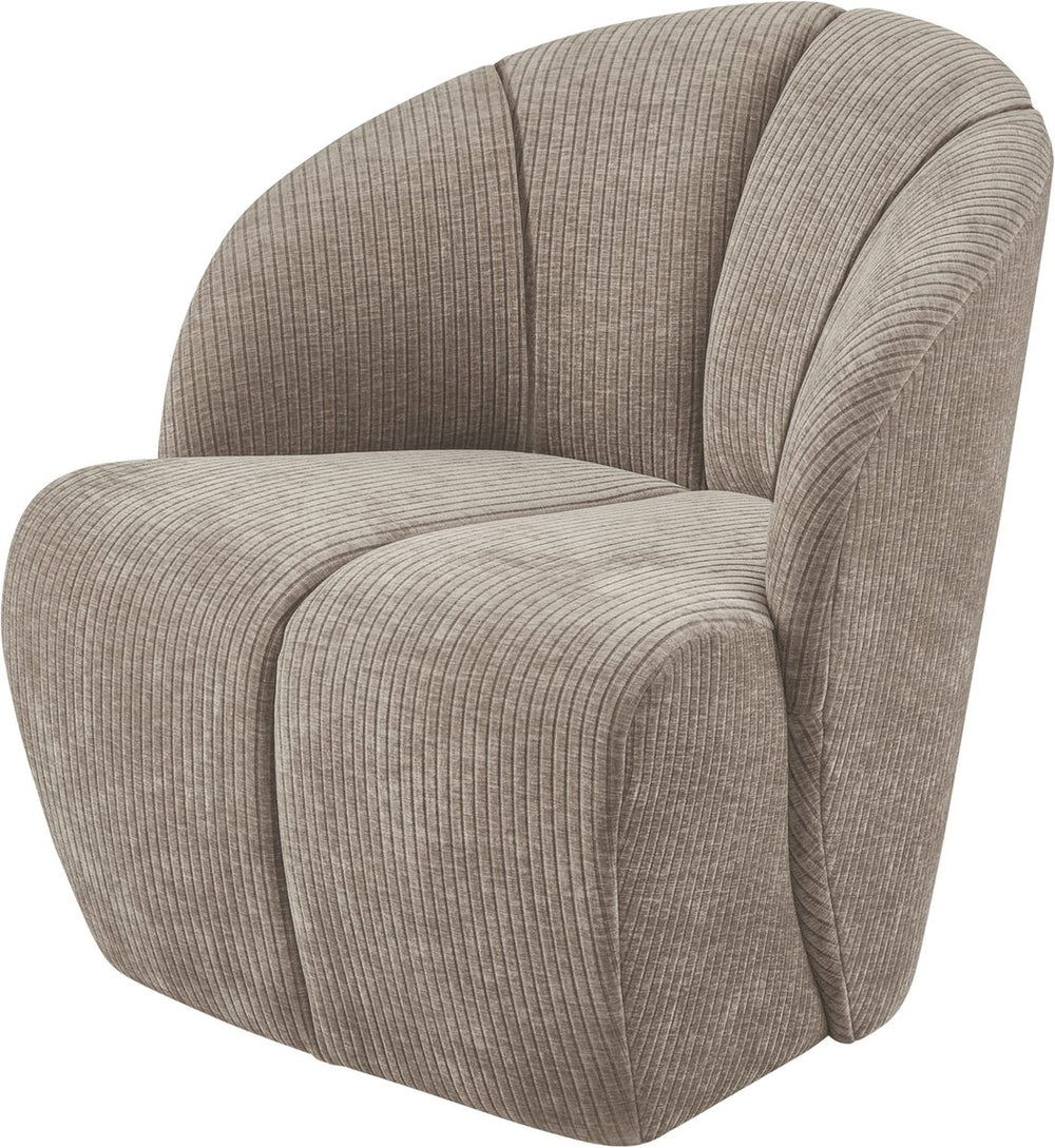 Woood mojo draaifauteuil - ribstof - donker zand - 75x68x77