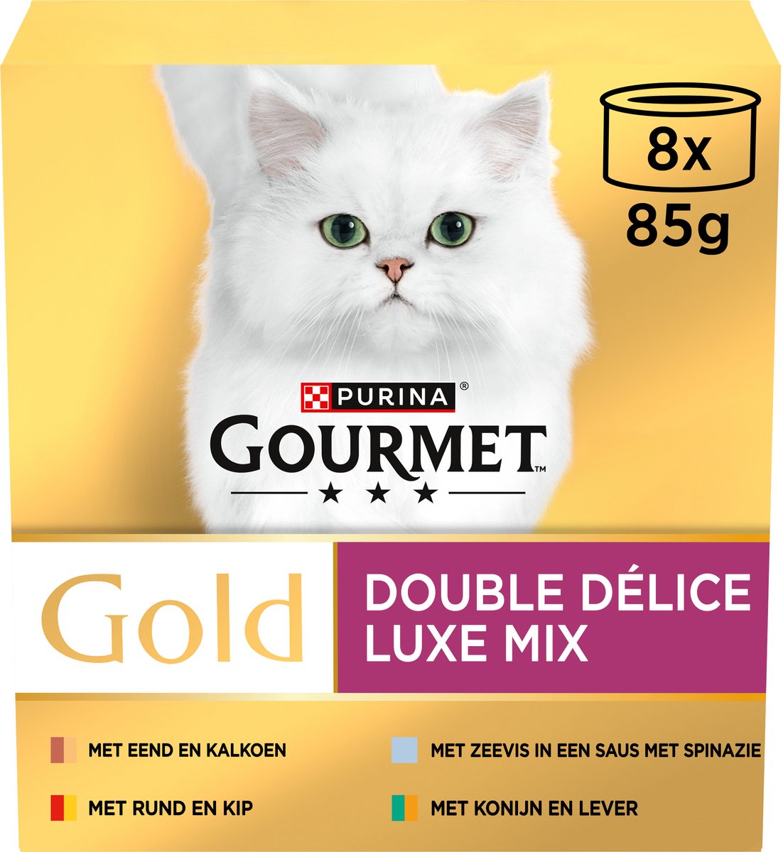 Gourmet gold luxe mix - kattenvoer natvoer - vis vlees - 48 x 85 g