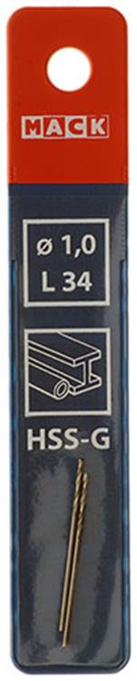 Mack 1018396 - metaalboor hss g din 338 ø 1,0 x 34 mm 2st | 5 stuks