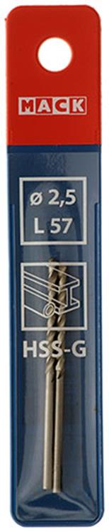 Mack 1018399 - metaalboor hss g din 338 ø 2,5 x 57 mm 2st | 5 stuks