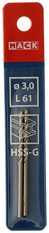 Mack 1018400 - metaalboor hss g din 338 ø 3,0 x 61 mm 2st | 5 stuks