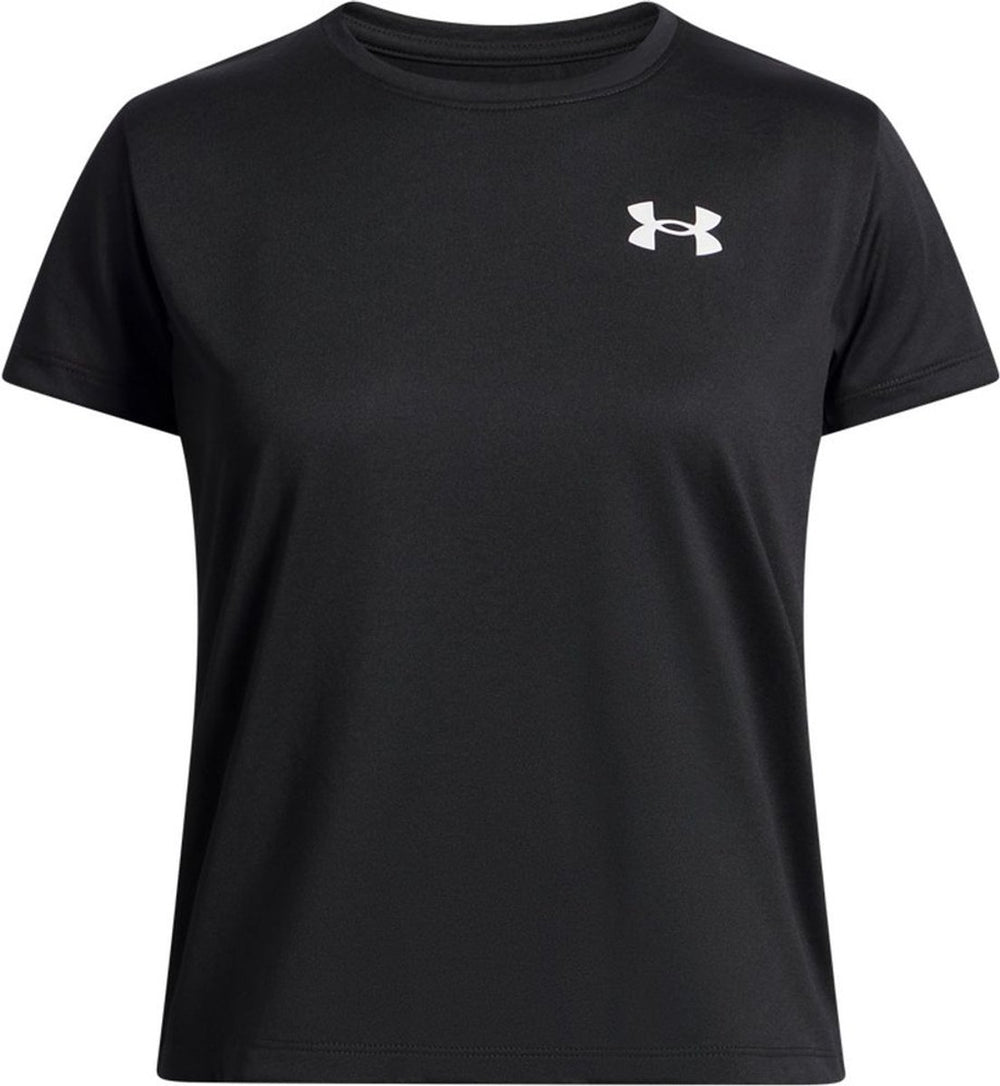Under armour ua tech ssc-blk meisjes sportshirt - zwart - wit