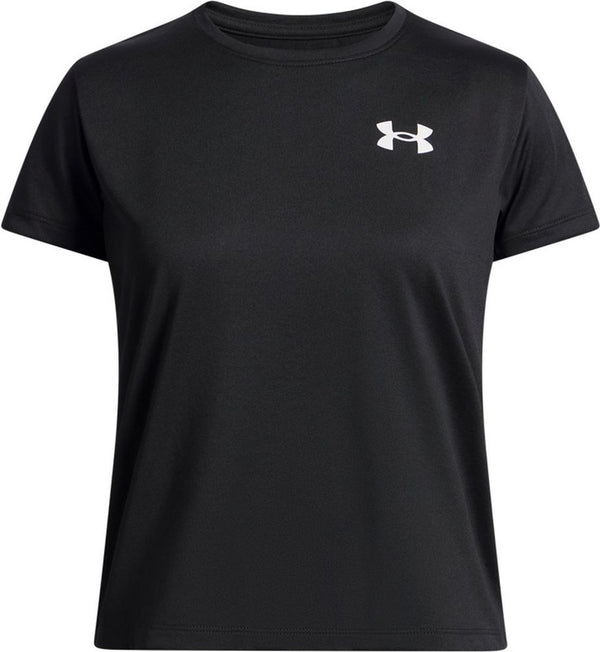 Under armour ua tech ssc-blk meisjes sportshirt - zwart - wit 122