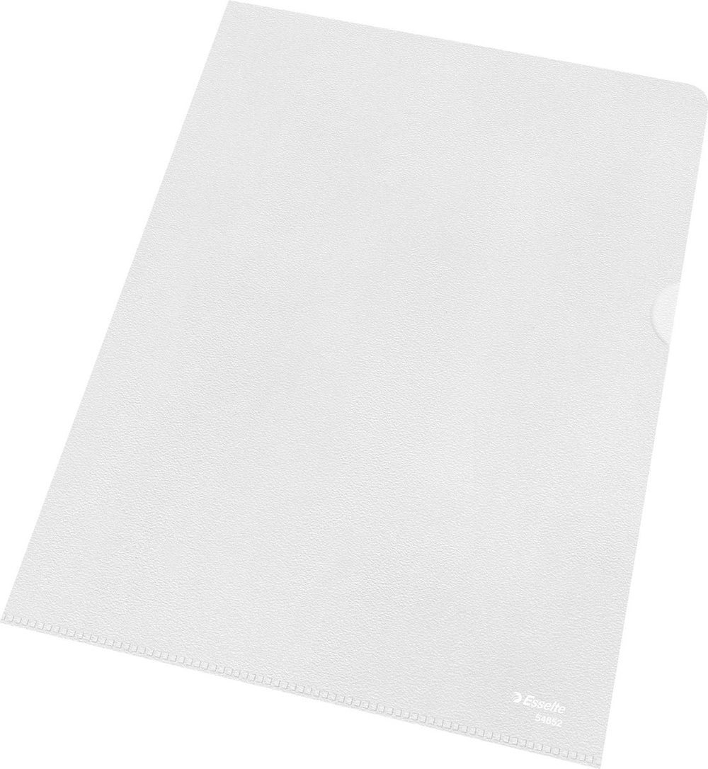 Esselte pp zichtmap - 30% pre-consumer gerecycled plastic - a4 - transparant - 100 insteekhoezen