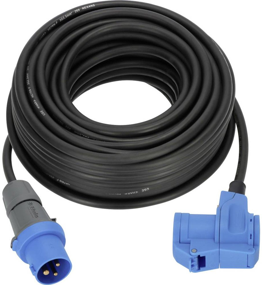 Brennenstuhl cee camping verlengkabel 10m kabel in zwart (cee stekker en hoekkoppeling incl. veiligheidscontact combinatie stopcontact, 230v 16a, voor permanent gebruik buitenshuis, made in germany)