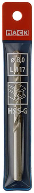 Mack 1018412 - metaalboor hss g din 338 ø 8,0 x 117 mm | 5 stuks