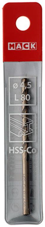 Mack 1018425 - metaalboor hss co5% din 338 ø 4,5 x 80 mm | 5 stuks