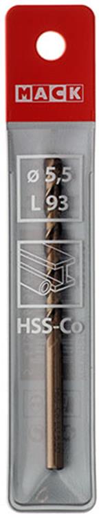 Mack 1018427 - metaalboor hss co5% din 338 ø 5,5 x 93 mm | 5 stuks
