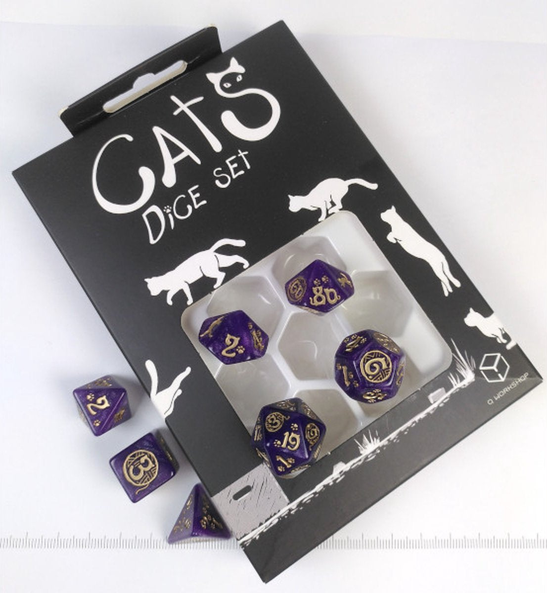 Q-workshop cats dice set - purrito