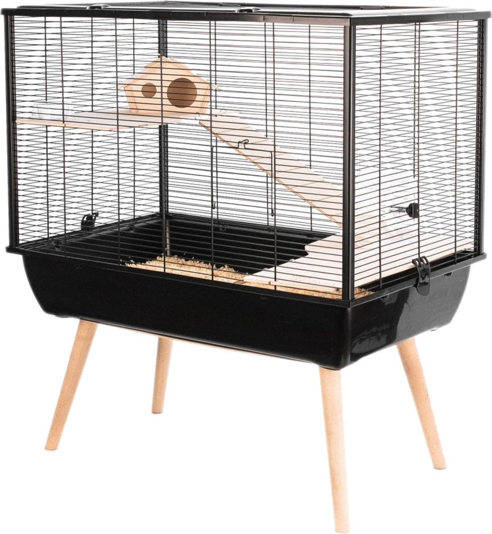 Zolux neo silta knaagdierkooi - dierenverblijf - zwart - 78 x 48 x 87,5 cm