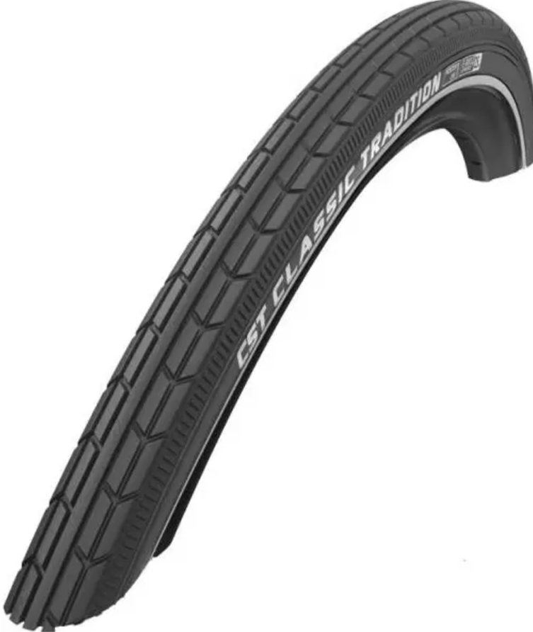 Cst buitenband classic tradition 26 x 1 3 8'' 37-590 - zwart met witte lijn