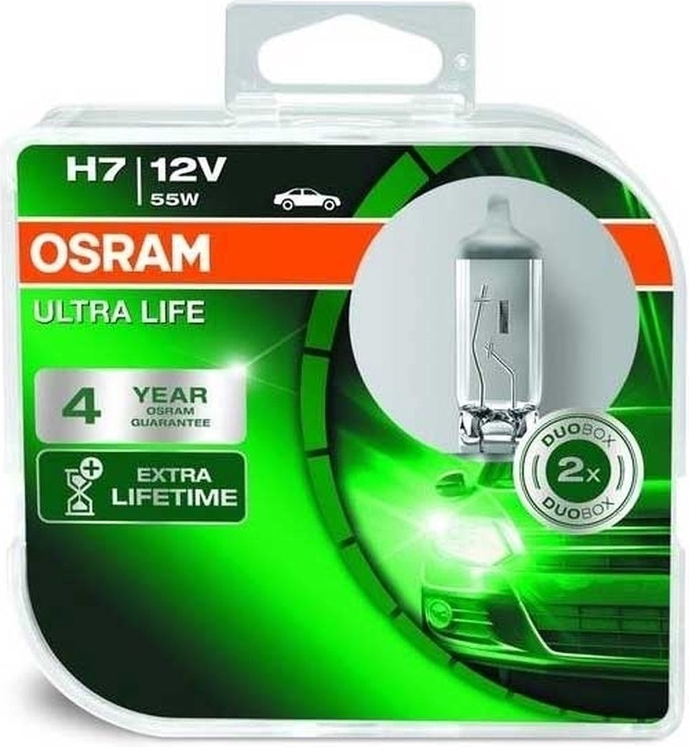 Osram ultra life halogeen lampen - h7 - 12v 55w - set à 2 stuks