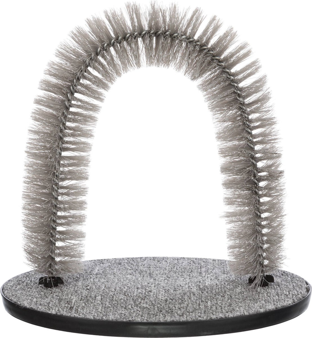 Trixie vachtverzorgingsboog - grijs, 36x33 cm - kattenmassage, duurzame borstels