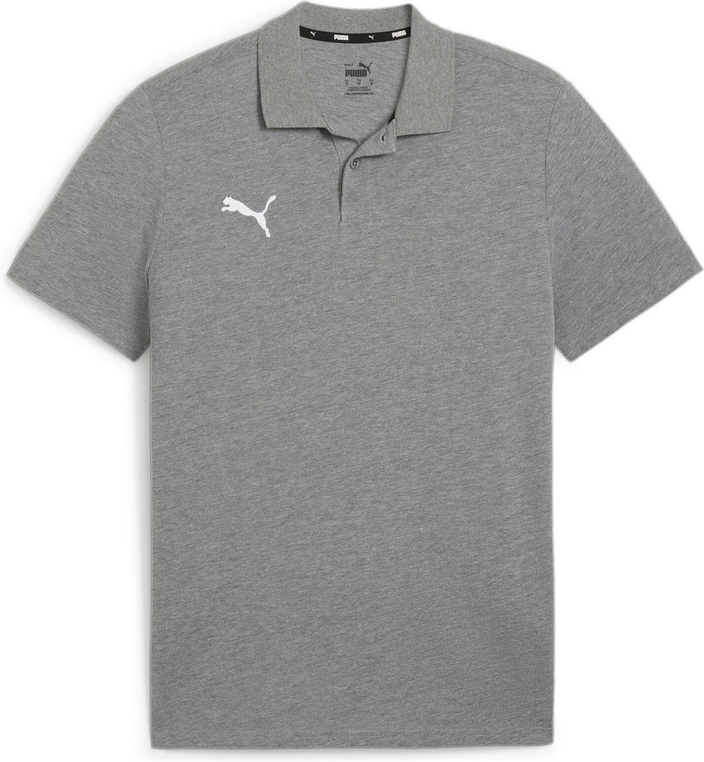 Puma teamgoal casuals polo heren sportshirt - medium gray heather- white