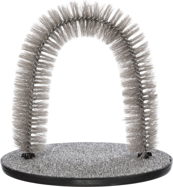 Trixie vachtverzorgingsboog - grijs, 36x33 cm - kattenmassage, duurzame borstels
